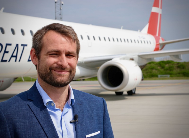 Thomas Hugo Møller er glad og stolt over, at selskabet i morgen er på vingerne. Foto: Great Dane Airlines
