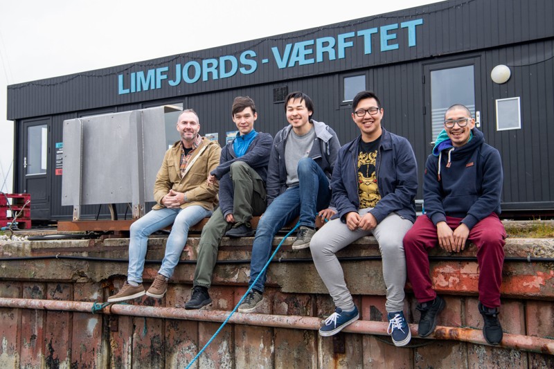 Arctic Street Food får mere plads, og det glæder Lars Jeppesen, Avatannguaq René Joelsen, Steen S. Søholm, Kasper Emil Brandt og Miki Reimer. Foto: Teis Markfoged