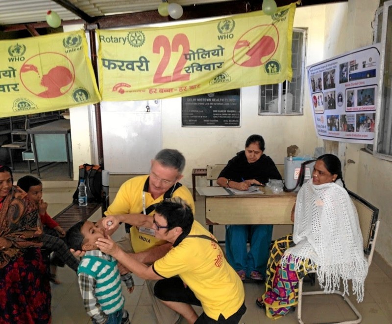Børnesygdommen polio er slet ikke udryddet endnu, men penge fra Rotary skal være med til at bekæmpe den. PR-foto