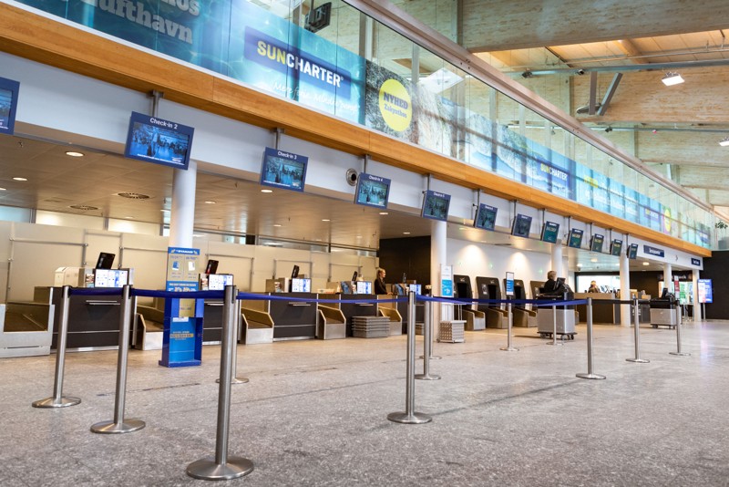 Der er langt mellem passagererne i Aalborg Lufthavn - ventetiden bliver i stedet brugt til udbygning. Arkivfoto: Torben Hansen