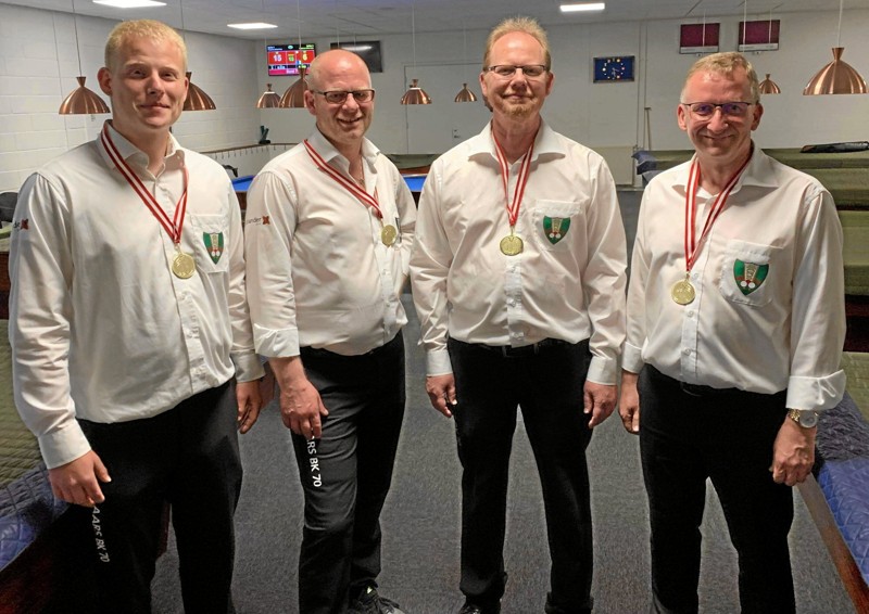 Holdet set fra venstre er Marc Østrup Dahlsen, Thomas Johannesen, Jan Bjørn og Kim Petersen. Privatfoto
