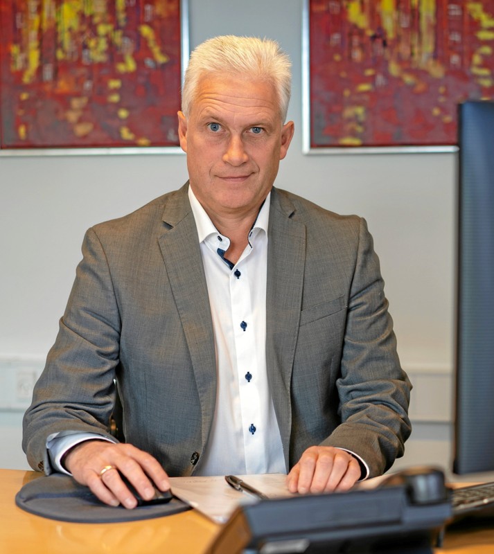 Direktør Per Nørgaard Nielsen glæder sig over Sønderhå-Hørsted Sparekasses robuste resultat for 2020. Privatfoto