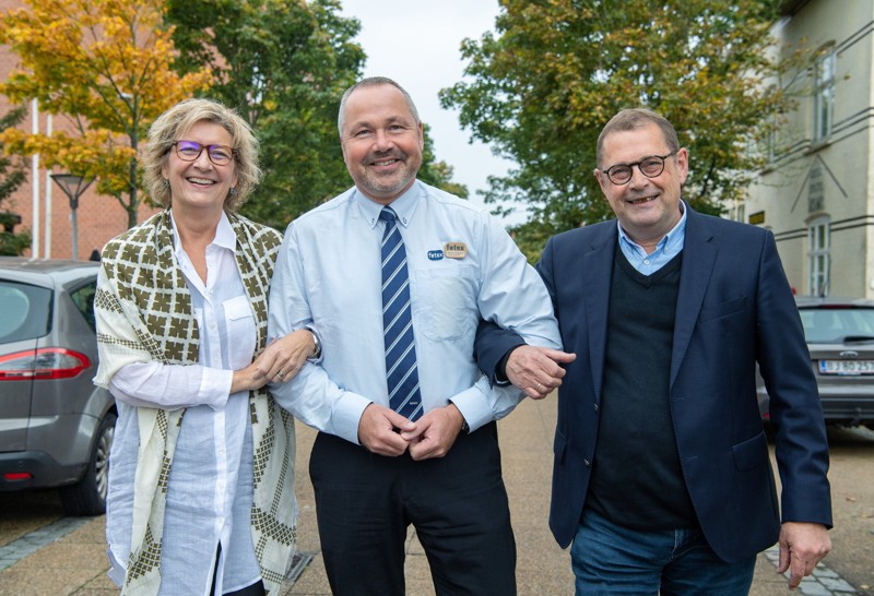Det nye initiativ Vores By Brønderslev har SørenFlodgaard (i midten)som formand, Annette Drivsholm som næst-formand og MichaelWittrup som projektleder.Foto: Bente Poder