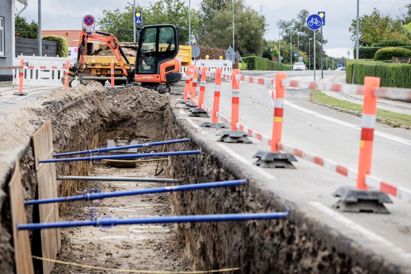 Hobro Varmeværk er i gang med at udrulle fjernvarmen på Mariagervej i Hobro og de tilstødende villaveje. Hobro 29. september 2022