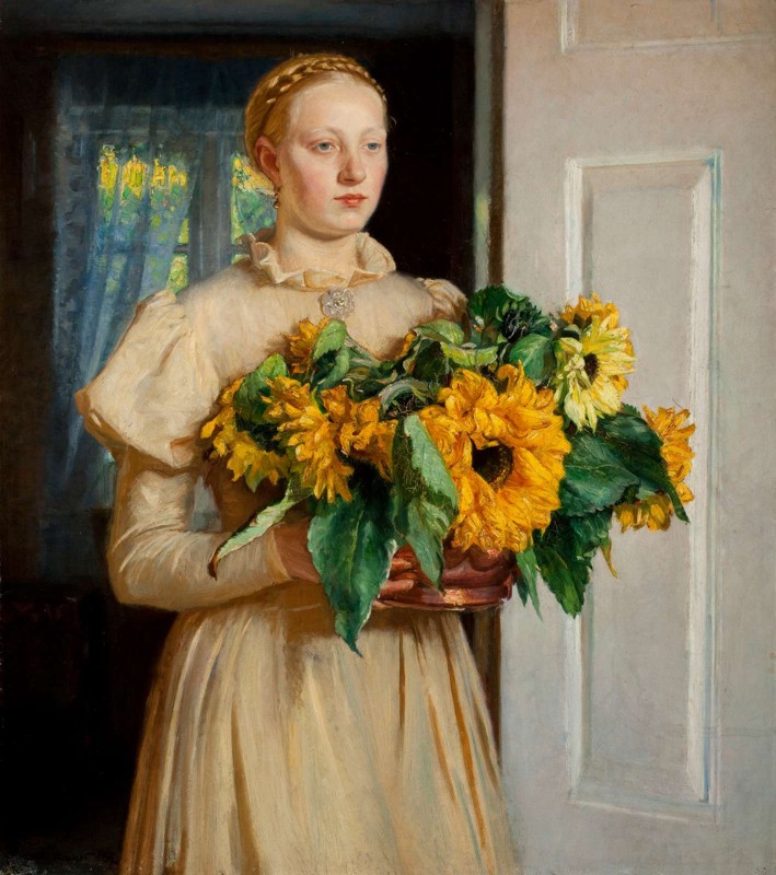 Michael Ancher: Pigen med solsikkerne. 1893. kan ses på Skagens Kunstmuseers nye udstilling 15.10.2022