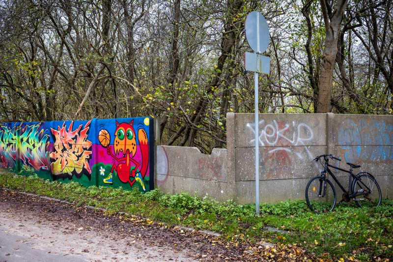 Det er Jonny Hefty, der er en af initiativtagerne til graffitimuren, derfor skal der selvfølgelig også være en Muggen Ræv.