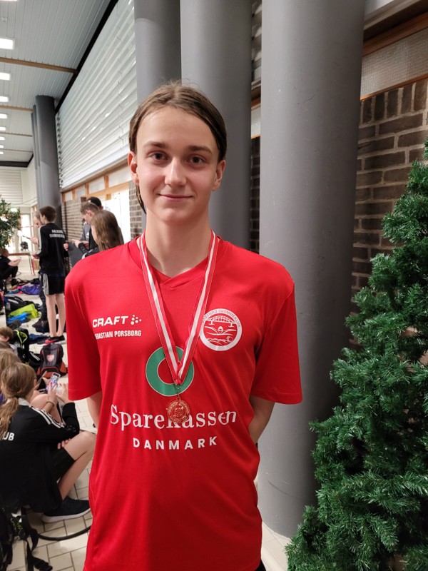 Sebastian Porsborg vand sølv i 50 brystsvømning ved stævnet i Aalborg.