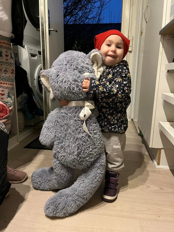Det var kærlighed ved første blik, da pigen hentede sin jule-elefant og resten af sin pakkekalender hjemme hos Lise.