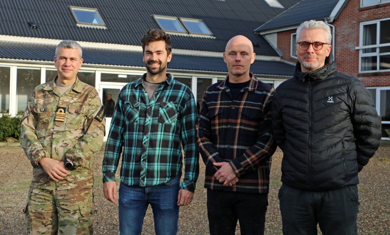Vesterhavsgaarden blev officielt indviet mandag den 16. januar. Fra venstre ses fungerende chef for Veterancentret Jannik T. Andersen, daglig leder ved Surfgaarden Peter Emil Højlund, forstander ved Vesterhavsgaarden Anders Petersen og daglig leder ved Vesterhavsgaarden Lars Grud Sørensen.