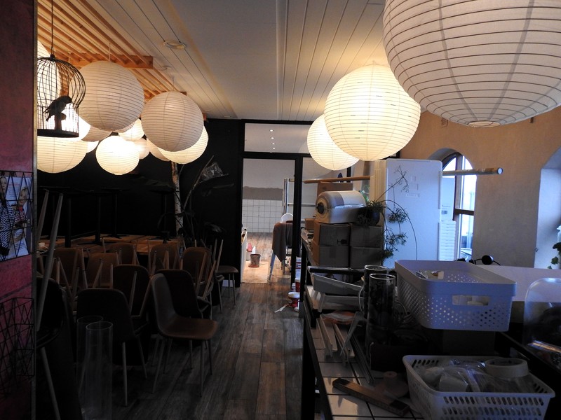 Her ses rodet ved ombygningen, det er lokalet bagerst der er lagt til restauranten.