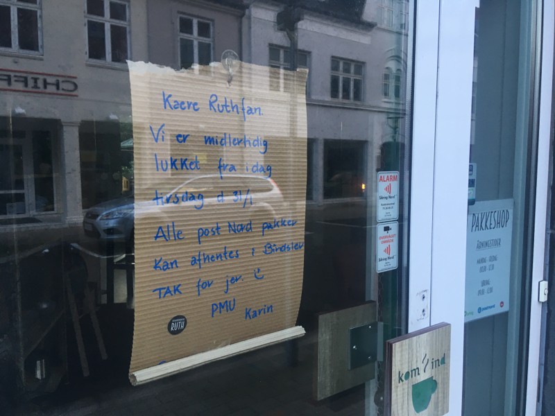 PMU's socio-økonomiske butik er lukket i Nørregade.