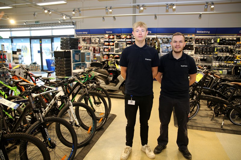 En stor del af thansen er helliget cykler i alle afskygninger. Butikken i Frederikshavn er en af dem, der sælger flest cykler.