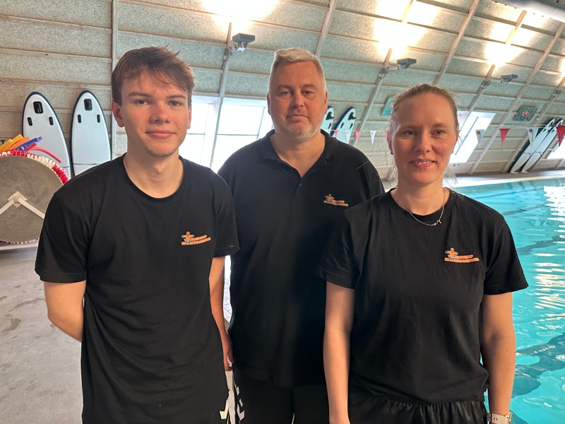 Tre nye medarbejdere i Terndrup Idrætscenter: David Skatka (tv), Ole Jellesen og Kathrine Guldhammer.