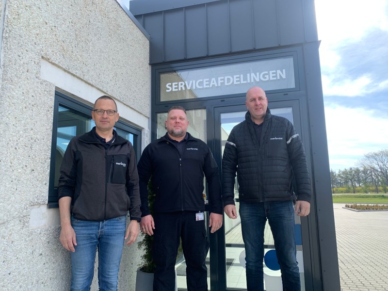 Serviceafdelingen i Mariendal i Brønderslev har ændret på ledelsen. Her ses fra venstre servicechef Rene Pedersen, serviceleder for industri Peter Hansen og Henrik Brøsted Moselund, serviceleder for el-service.