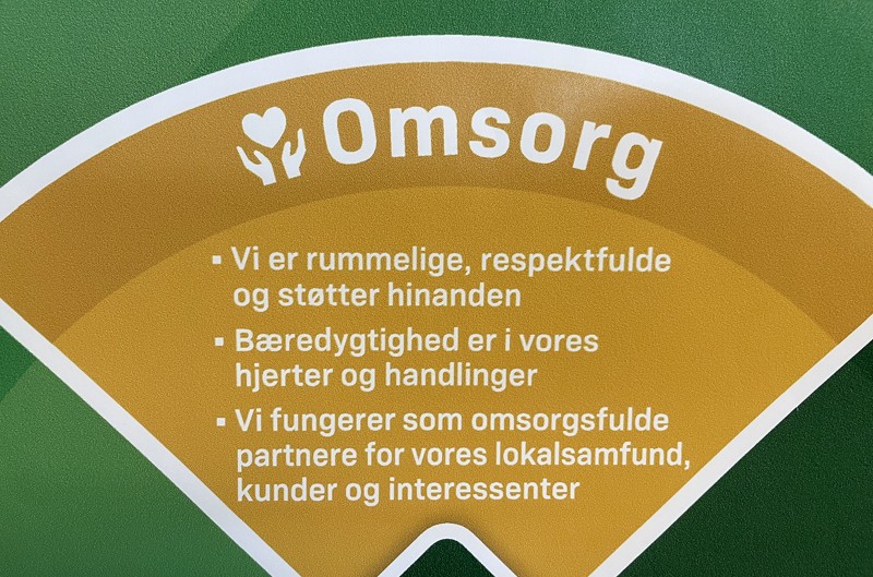 En af værdierne handler om omsorg for andre mennesker, hvilket er en betydelig del af Dansk Salts eget fokus på CSR.