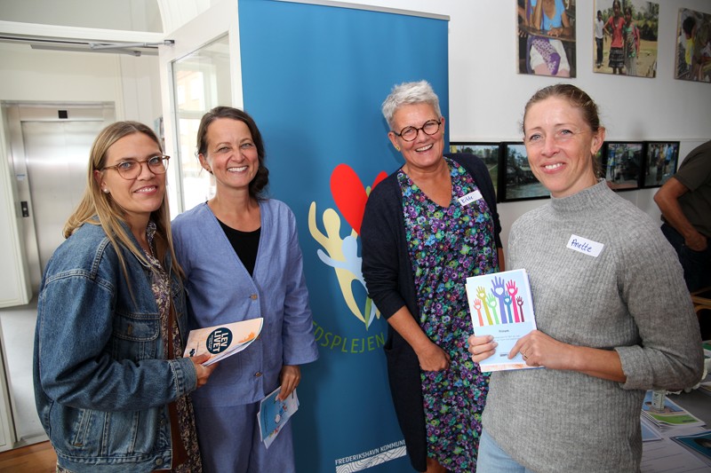 Kommunens sundhedspleje var klar med gode råd om sundhed for mennesker i alle aldre. Fra venstre er det Charlotte Hansen, Lise Toft, Kitty Aaen og Anette Gottschalck.
