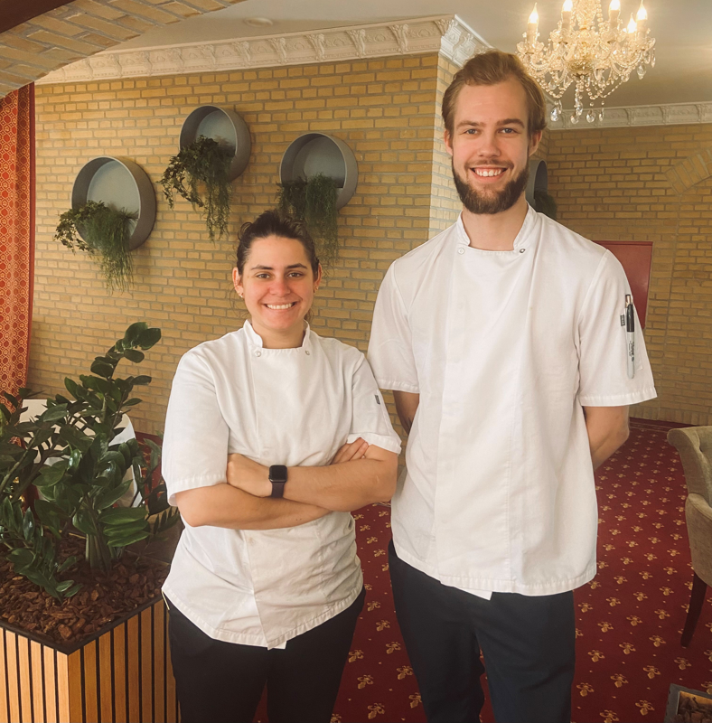 Maria Grazia Caride, køkkenchef, og Malthe Bang Hansen, assisterende køkkenchef, er nye i spidsen for Restaurant Uafhængig på Hotel Amerika.